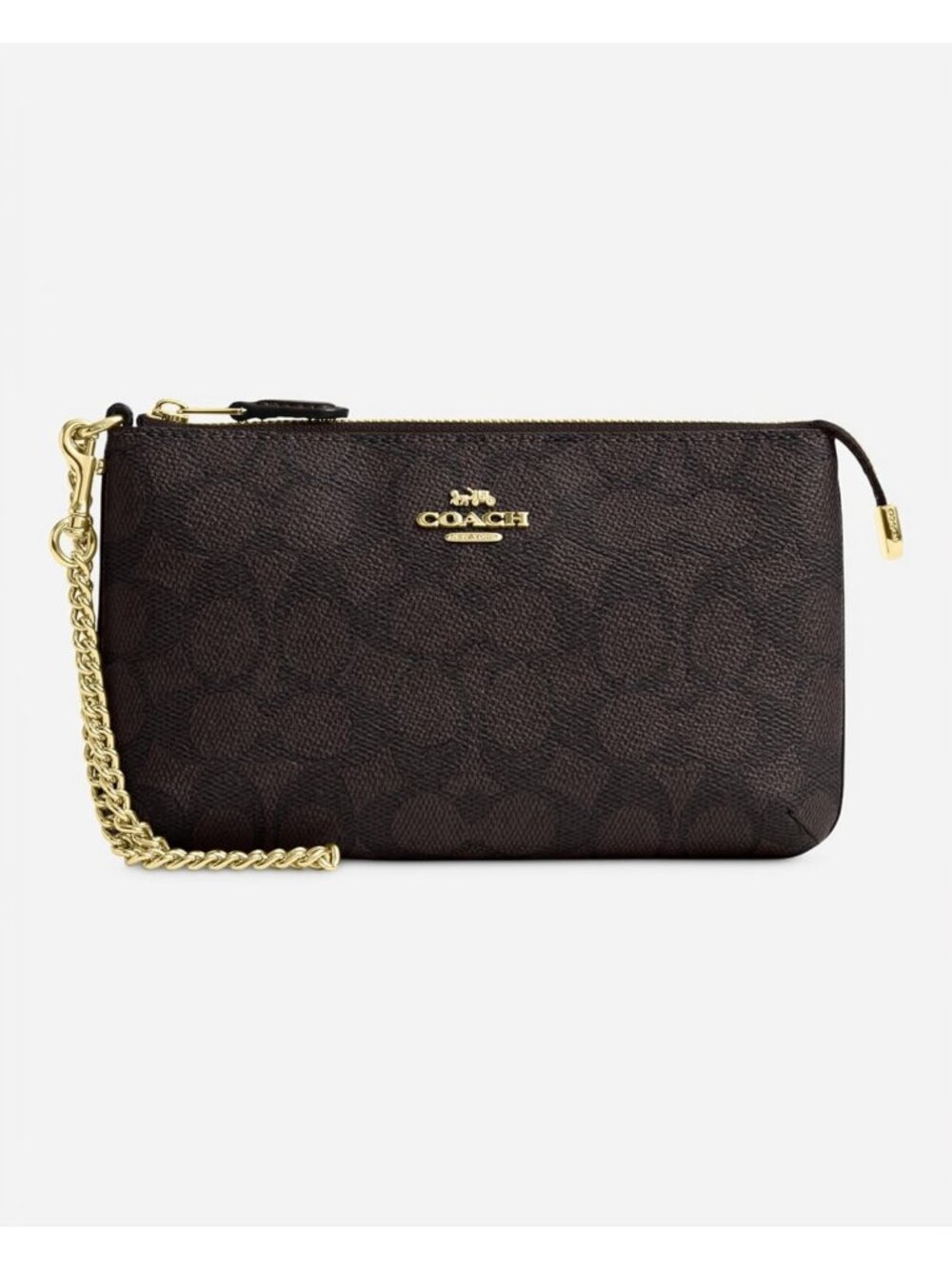 Stylish Women's Crossgrain Leather Wristlet with Chain - Perfect for On-the-Go!